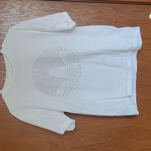 ADIDAS y2k white logo shirt size lg